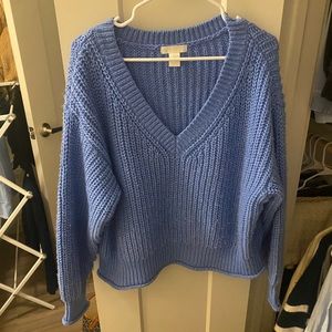 H and M chunky knit sweater light blue like new condition